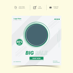 Big sale social media banner template design