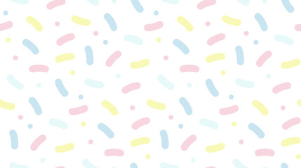 Seamless pattern with colorful sprinkles. Candy donut glaze vector background.