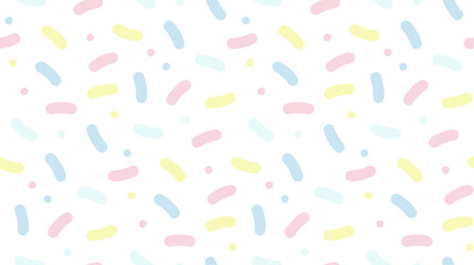 Seamless pattern with colorful sprinkles. Candy donut glaze vector background.