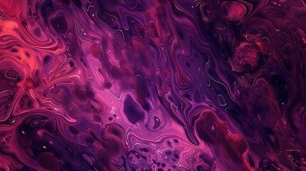 This abstract design features a psychedelic array of purple liquid morphing into intriguing shapes and forms - obrazy, fototapety, plakaty
