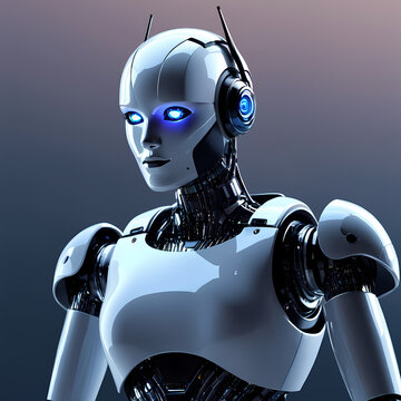 system artificial intelligence, chat bot ai concept technology, smart robot, spaceship in the night