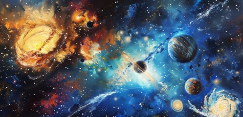 Cosmic Canvas An Oil Painting of the Universe