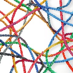 Colorful rope frame on a white background