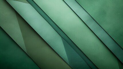 Layered Green Geometric Shapes on Textured Background Generative AI