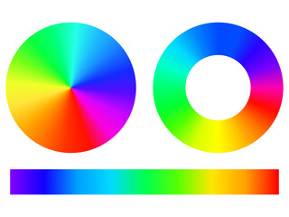 RGB color circle on black background, gradient, fade, multicolor, transparent 
