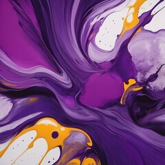 Abstract background of purple and yellow paint splashes on a white background