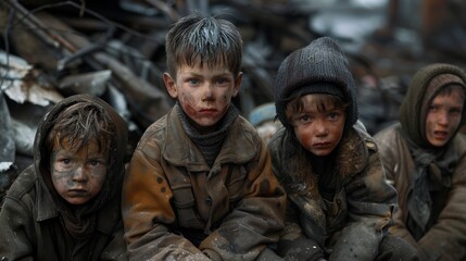 Struggle for Survival: Children in Poverty and Displacement Generative AI