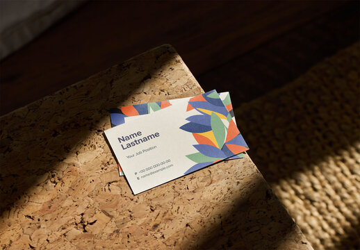Mockup of two customizable European business cards