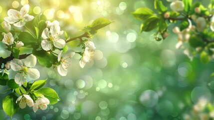 Spring Garden Bliss: Cherry Blossom in Full Bloom Generative AI - obrazy, fototapety, plakaty