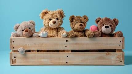 Playful Toy Box Filled with Cuddly and Educational Toys Generative AI