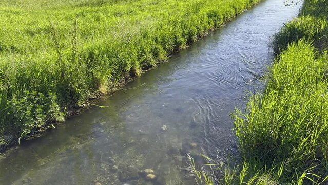 ruscello in campagna in italia, stream in the countryside in italy 