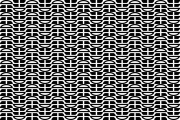 Abstract seamless repeating pattern. Black and white seamless geometric textile pattern. Abstract mosaic tile wallpaper decor.