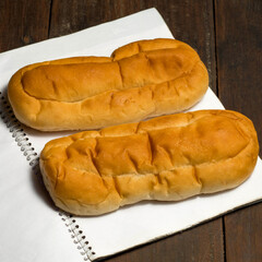 Fresh butter buns for breakfast isolated,Sweet  butter bun background. 