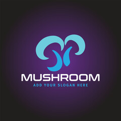 organic mushroom logo design vector