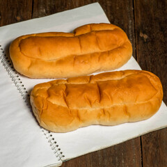 Fresh butter buns for breakfast isolated,Sweet  butter bun background. 