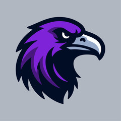 Obraz premium Raven Vector Sports Mascot Logo: Mysterious & Intimidating Team Emblem for Inspiring Victory
