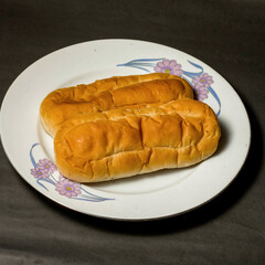 Fresh butter buns for breakfast isolated,Sweet  butter bun background. 