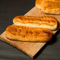 Fresh butter buns for breakfast isolated,Sweet  butter bun background. 