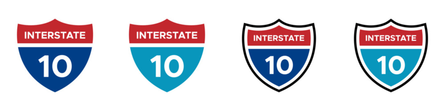 Interstate 10 highway vector signs