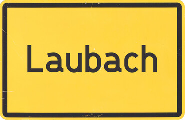 Ortsschild Laubach - obrazy, fototapety, plakaty
