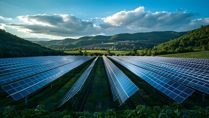 Harnessing Sustainable Power: Eco-Friendly Solar Energy Plants on Landfill Sites. Concept Renewable Energy, Solar Power, Landfill Reclamation, Eco-friendly Practices, Sustainable Development