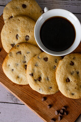 cookie, café, lanche, chocolate