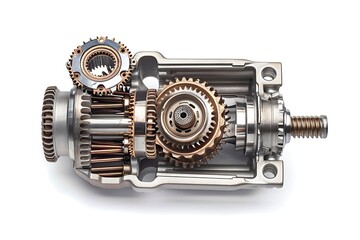 Automobile gear box part on isolated background generated by AI