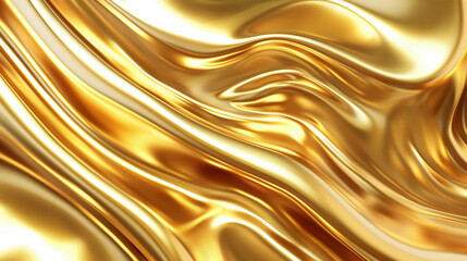 Gold chrome background in the form of smooth curves.