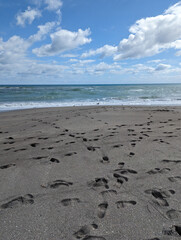 footprints on the sand