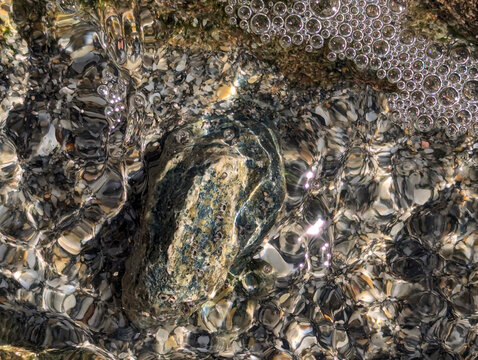 close up sand and bubbles