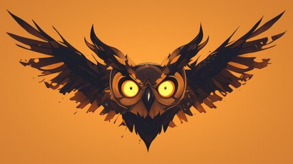 Illustration of an owl icon in 2d format