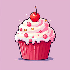 Cupcake in cartoon and pixel style сreated with Generative Ai