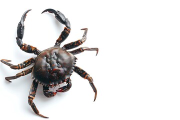 Crab isolated on white background generated by AI - obrazy, fototapety, plakaty