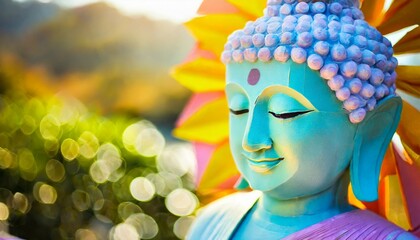 origami art lord buddha face one side