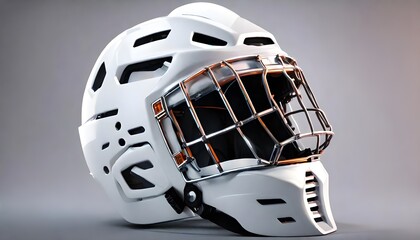 concept art 3d model of a hockey helmet with a goalkeeper mask