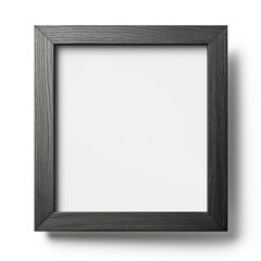 small simple square empty photo frame with black wood border without background сreated with Generative Ai