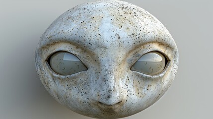   A tight shot of an alien statuary, revealing two expansive eyes and a soiled nostril - obrazy, fototapety, plakaty
