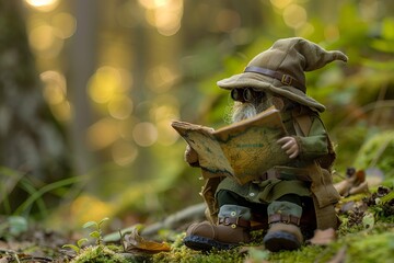 Obraz premium Explorer in a forest