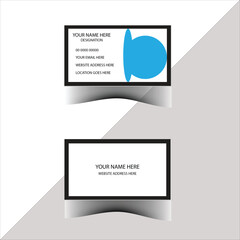 Company Modern Creative Clean Black blue, and White Simple Attractive Standard Business card Template