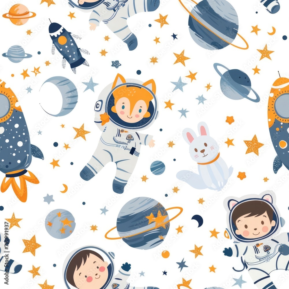 Poster children in outer space with stars