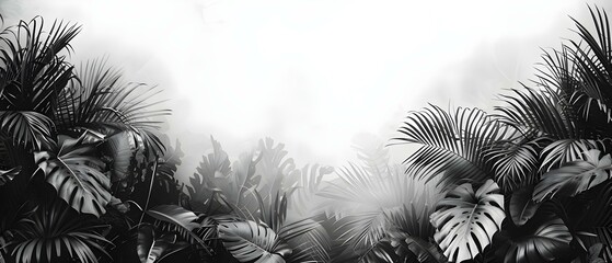 Black and white collage of Amazon rainforest promoting conservation and biodiversity. Concept Rainforest Conservation, Biodiversity Awareness, Amazon Ecosystem, Black and White Collage