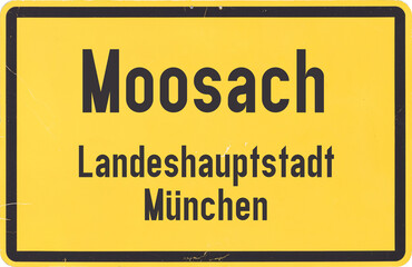 Ortsschild München Moosach