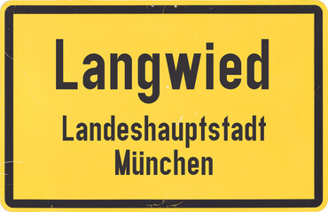 Ortsschild München Langwied