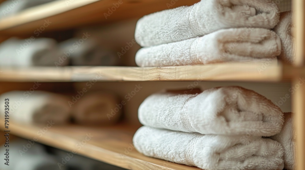 Poster white towels shelf display