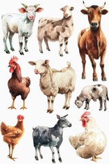 Obraz premium Group of farm animals standing together