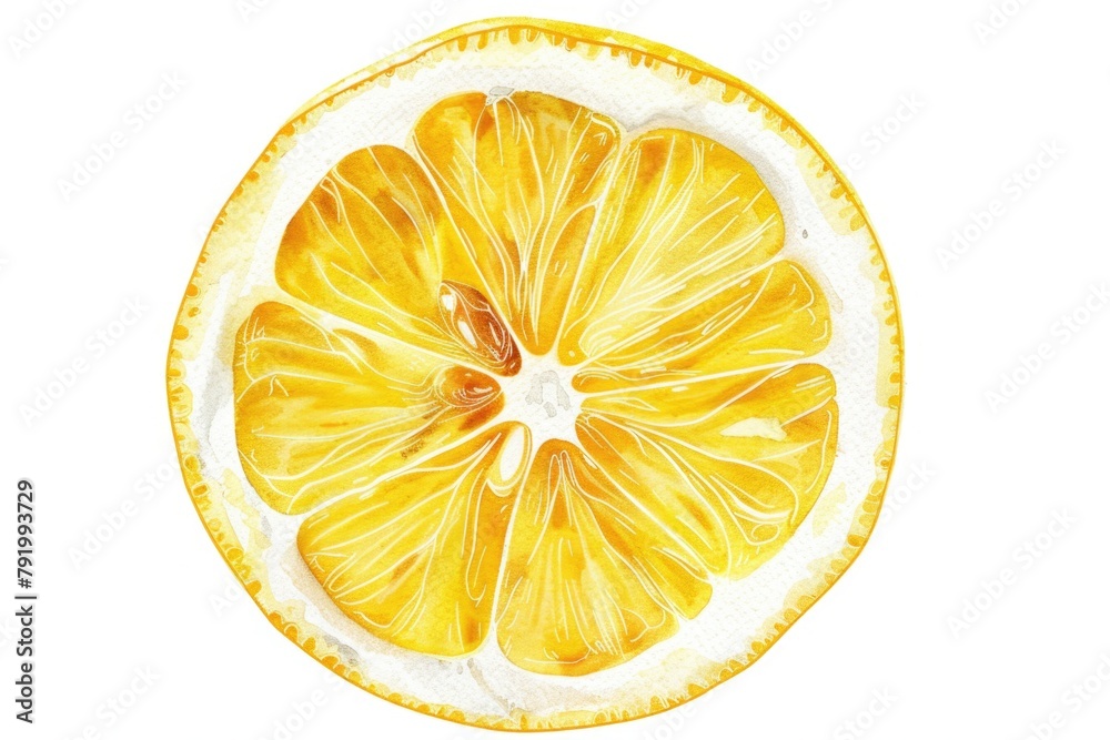 Aufkleber lemon slice close up on white background