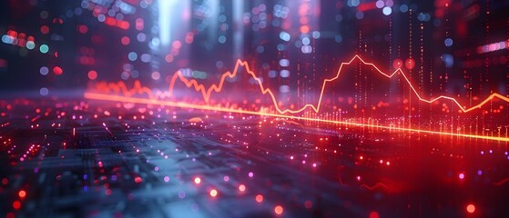 Obraz premium Dynamic line chart animation showcasing business growth in a modern hightech style. Concept Business Growth, Line Chart Animation, Modern High-Tech Style, Dynamic Visualization