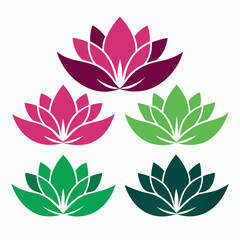 Lotus flower silhouette an white background