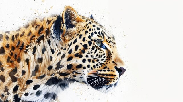 Leopard on White Background