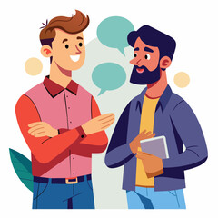 Obraz premium Men talking concept vector illustration 
